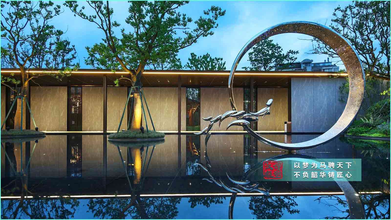 圓環不銹鋼雕塑,庭院花園不銹鋼雕塑,戶外大型藝術不銹鋼